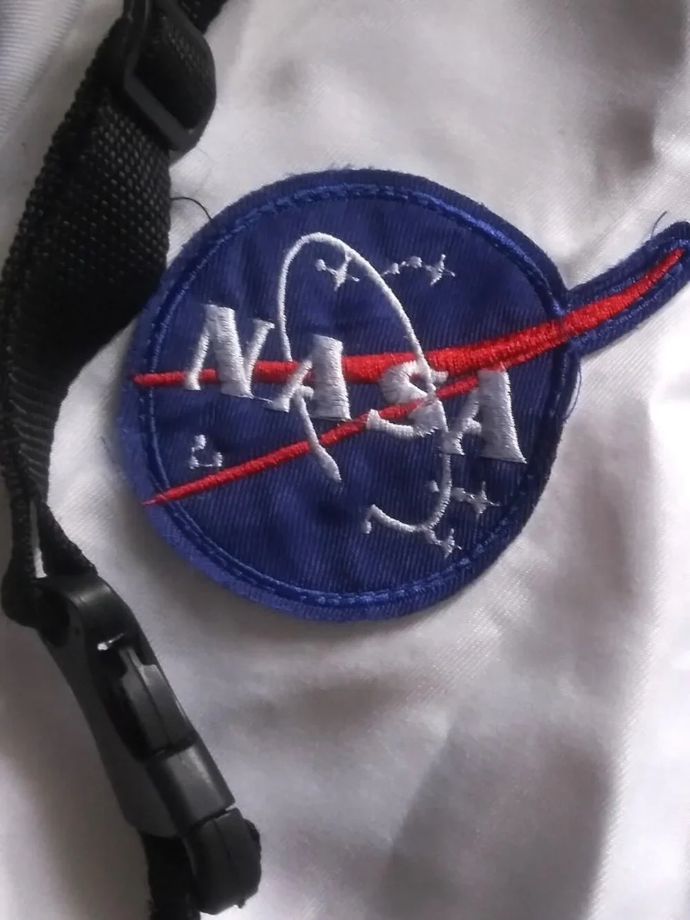 Aeromax NASA Jr Astronaut Costume White Flight Jumpsuit Kids Large for 10/12 yea
